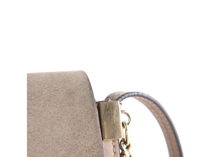CHLOÉ - Borsa a spalla Faye in pelle grigia liscia e camoscio Grigio - vista 6