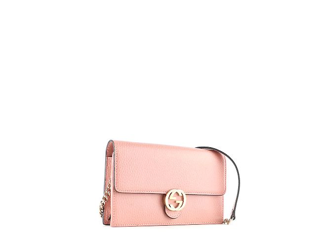 GUCCI - Borsa a spalla intrecciata in pelle rosa grana - vista 2