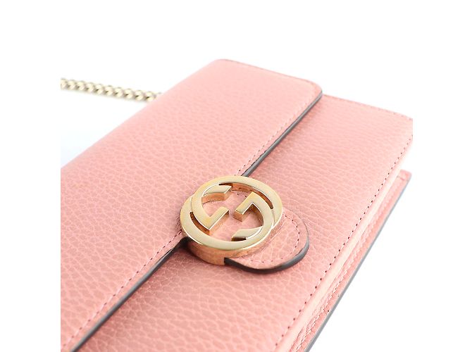 GUCCI - Borsa a spalla intrecciata in pelle rosa grana - vista 5