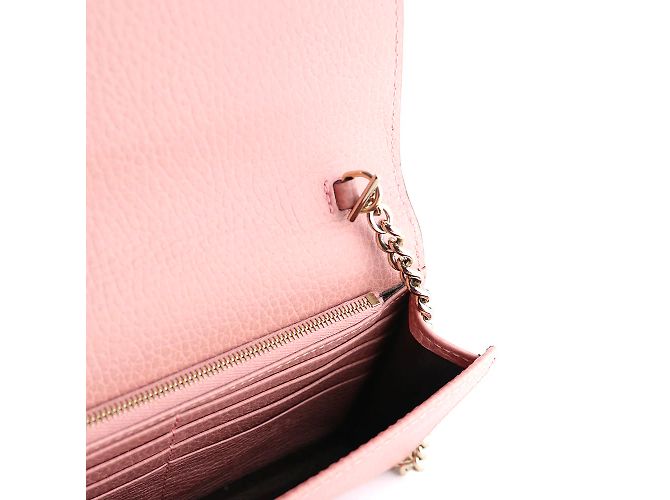 GUCCI - Borsa a spalla intrecciata in pelle rosa grana - vista 6