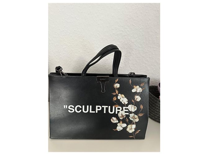Off White Sculpture floral print black leather bag Schwarz - Ansicht 2