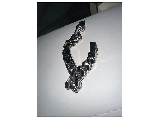 Louis Vuitton M62486 Bracciale a catena Monogram Accessorio firmato LV da uomo in metallo argentato BRACCIALE A CATENA MONOGRAM Argento - vista 3