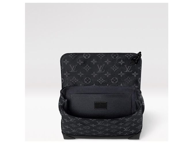 Louis Vuitton Steamer PM Monogram Eclipse Messenger Grigio - vista 3