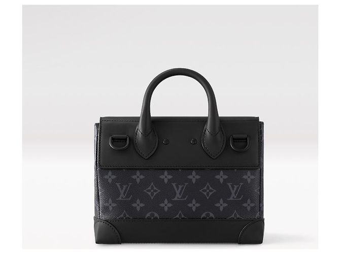 Louis Vuitton Steamer PM Monogram Eclipse Messenger Grigio - vista 4