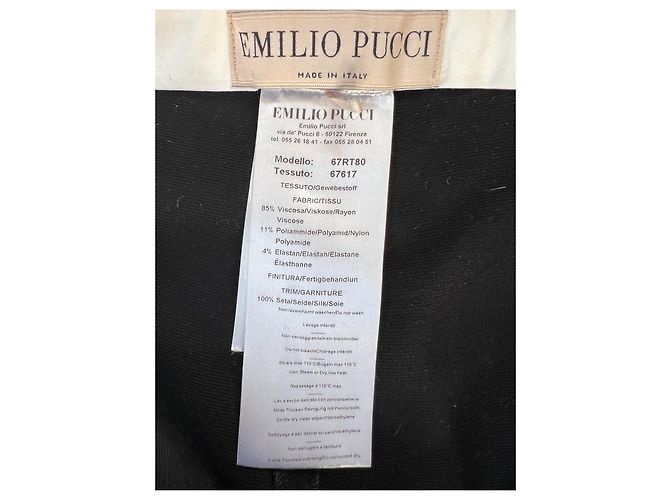 Pantaloni Emilio Pucci con zip anteriore neri e blu in seta Nero - vista 4