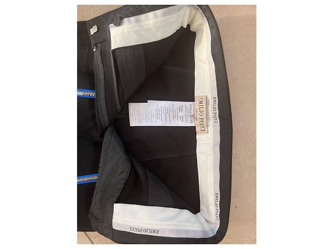 Pantaloni Emilio Pucci con zip anteriore neri e blu in seta Nero - vista 5