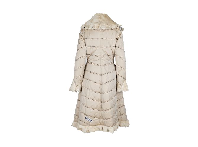 Autre Marque Piumino Lungo Roberta Scarpa Con Pelliccia Beige - vista 2