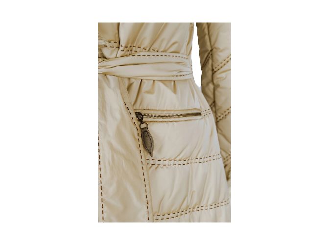 Autre Marque Piumino Lungo Roberta Scarpa Con Pelliccia Beige - vista 4