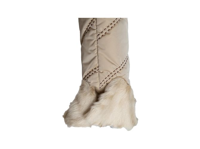 Autre Marque Piumino Lungo Roberta Scarpa Con Pelliccia Beige - vista 5
