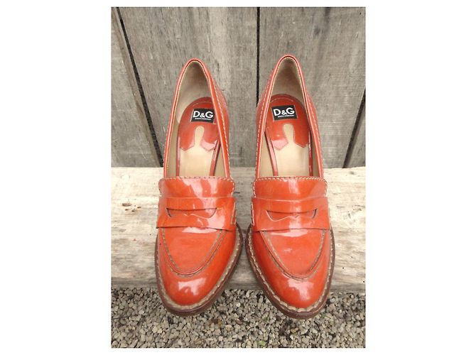Mocassini con tacco Dolce & Gabbana p 38 Corallo - vista 2