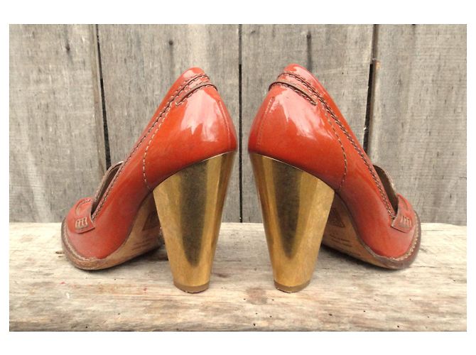 Mocassini con tacco Dolce & Gabbana p 38 Corallo - vista 3