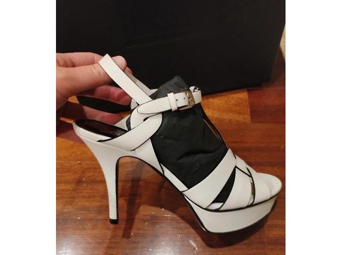Sandali Yves Saint Laurent Tribute in pelle bianca 37 - vista 4