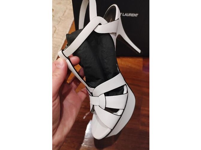 Sandali Yves Saint Laurent Tribute in pelle bianca 37 - vista 5