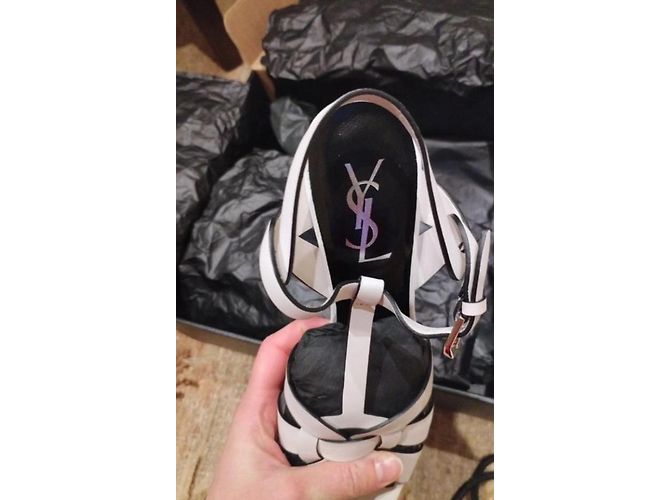 Sandali Yves Saint Laurent Tribute in pelle bianca 37 - vista 7