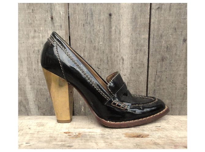 Mocassini con tacco Dolce & Gabbana p 38 Nero - vista 2
