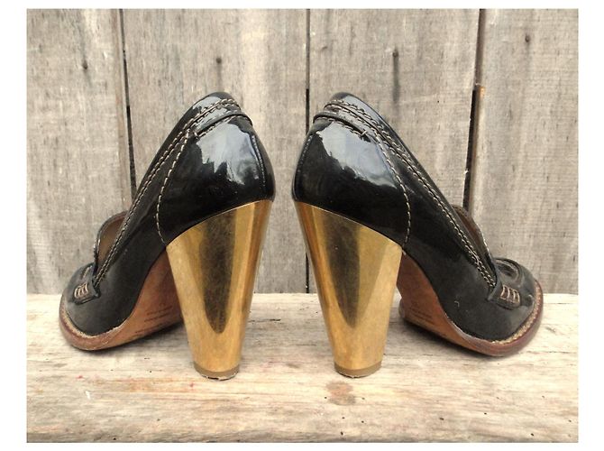 Mocassini con tacco Dolce & Gabbana p 38 Nero - vista 3