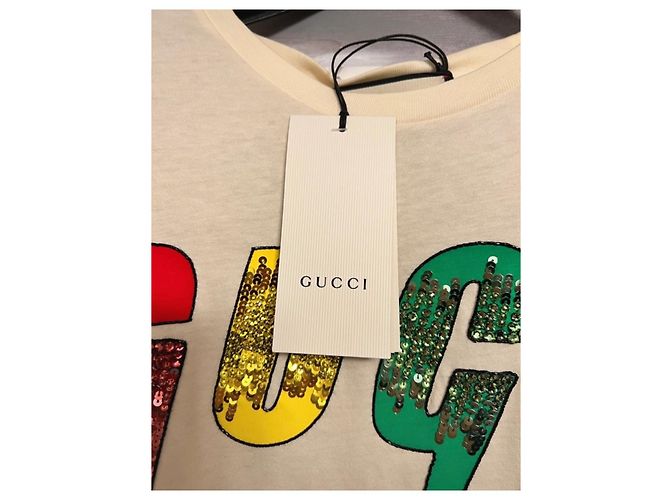 T-shirt unisex Gucci in cotone color eggshell Bianco sporco - vista 2