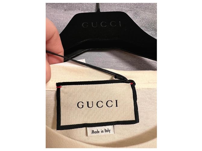 T-shirt unisex Gucci in cotone color eggshell Bianco sporco - vista 4