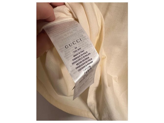 T-shirt unisex Gucci in cotone color eggshell Bianco sporco - vista 5