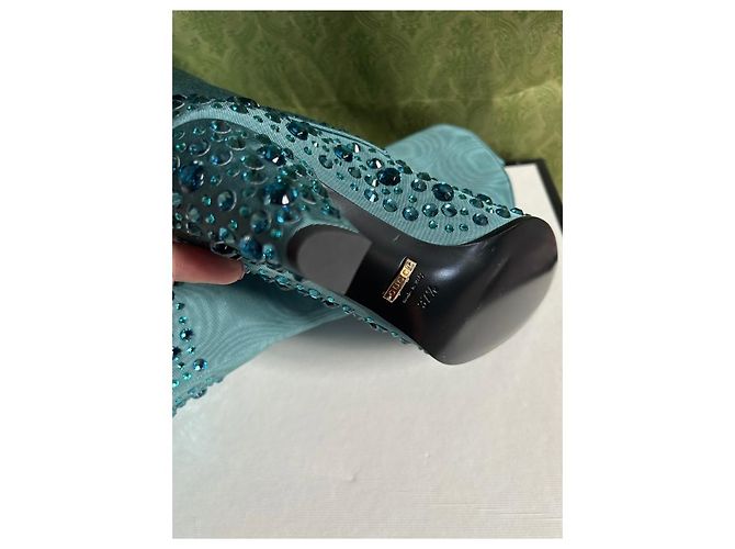 Gucci Lederstiefel Hellblau - Ansicht 3