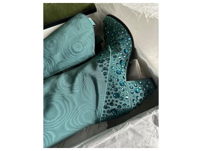 Gucci Lederstiefel Hellblau - Ansicht 5