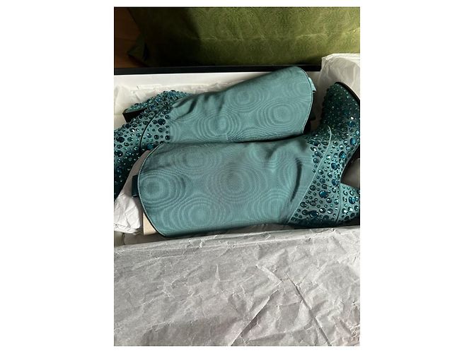 Gucci Lederstiefel Hellblau - Ansicht 6