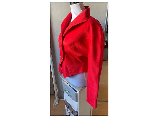Chaqueta de lino roja Thierry Mugler - vista 4