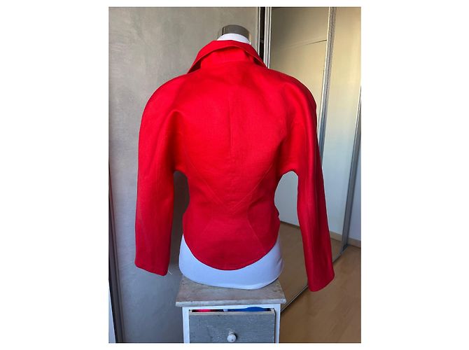 Chaqueta de lino roja Thierry Mugler - vista 5