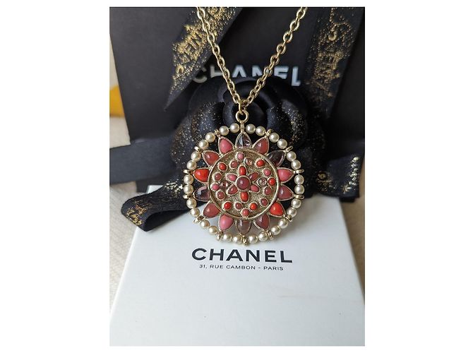 Chanel CC Gripoix 07P GHW Anhänger Kristallkette Rue Cambon Box Mehrfarben - Ansicht 12
