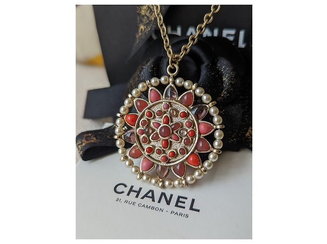 Chanel CC Gripoix 07P GHW Anhänger Kristallkette Rue Cambon Box Mehrfarben - Ansicht 2