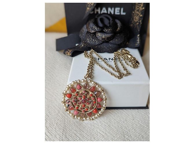 Chanel CC Gripoix 07P GHW Anhänger Kristallkette Rue Cambon Box Mehrfarben - Ansicht 4
