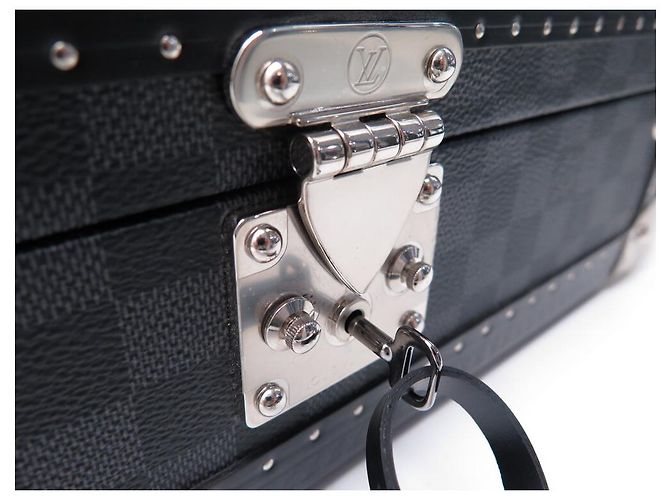 Neue Box 8 LOUIS VUITTON N UHREN48226 UHRENBOX AUS CHECKER-GRAPHIT Anthrazitgrau - Ansicht 12