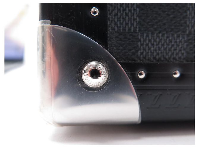Neue Box 8 LOUIS VUITTON N UHREN48226 UHRENBOX AUS CHECKER-GRAPHIT Anthrazitgrau - Ansicht 17