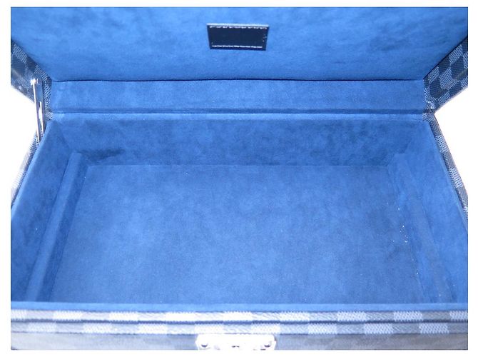 Neue Box 8 LOUIS VUITTON N UHREN48226 UHRENBOX AUS CHECKER-GRAPHIT Anthrazitgrau - Ansicht 34