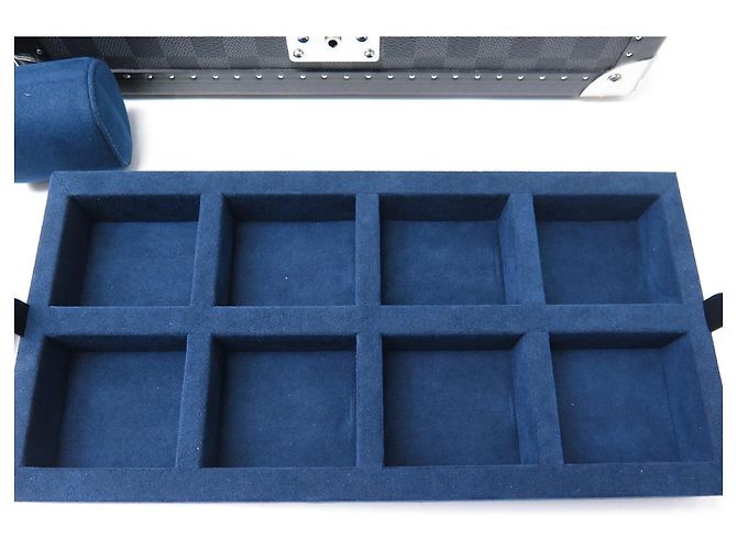 Neue Box 8 LOUIS VUITTON N UHREN48226 UHRENBOX AUS CHECKER-GRAPHIT Anthrazitgrau - Ansicht 36