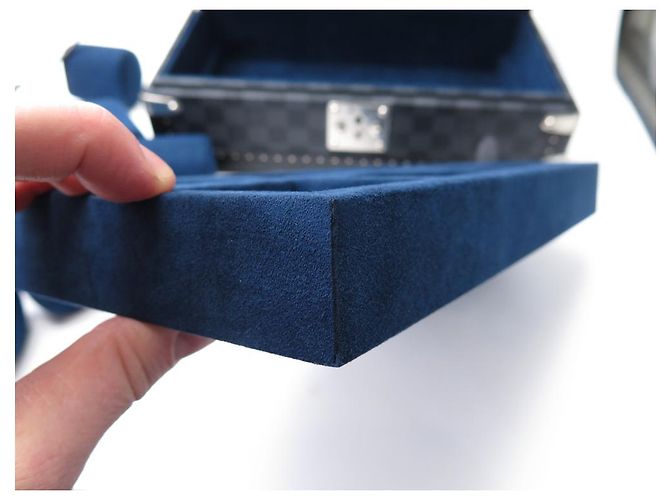 Neue Box 8 LOUIS VUITTON N UHREN48226 UHRENBOX AUS CHECKER-GRAPHIT Anthrazitgrau - Ansicht 40