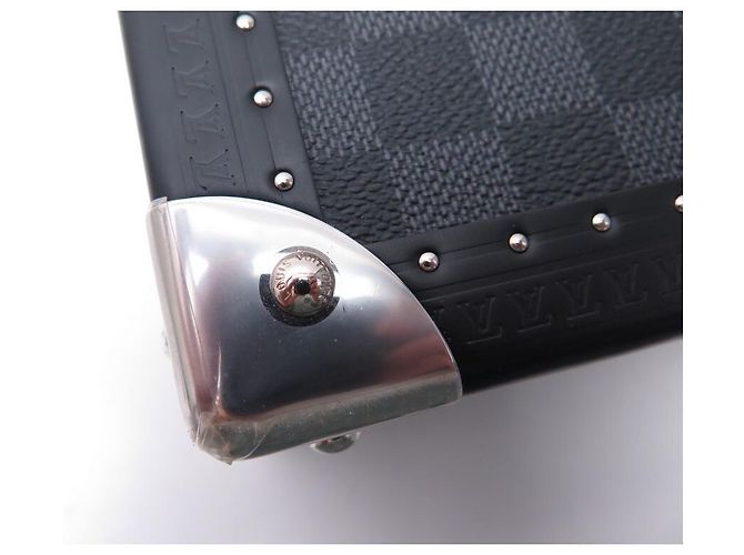 Neue Box 8 LOUIS VUITTON N UHREN48226 UHRENBOX AUS CHECKER-GRAPHIT Anthrazitgrau - Ansicht 5