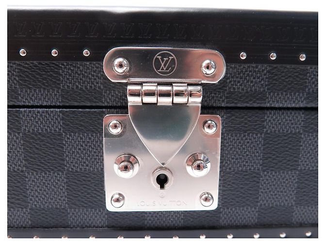 Neue Box 8 LOUIS VUITTON N UHREN48226 UHRENBOX AUS CHECKER-GRAPHIT Anthrazitgrau - Ansicht 6