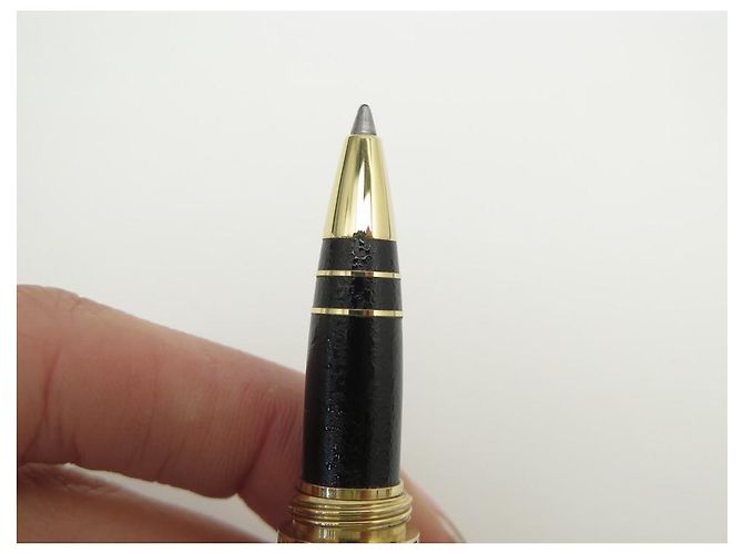 NEUER LOUIS VUITTON ROLLERBALL SPIRIT DOC KUGELSCHREIBER AUS LEDER UND METALL Schwarz - Ansicht 2