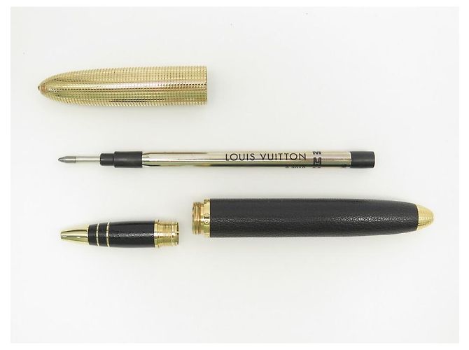 NEUER LOUIS VUITTON ROLLERBALL SPIRIT DOC KUGELSCHREIBER AUS LEDER UND METALL Schwarz - Ansicht 5