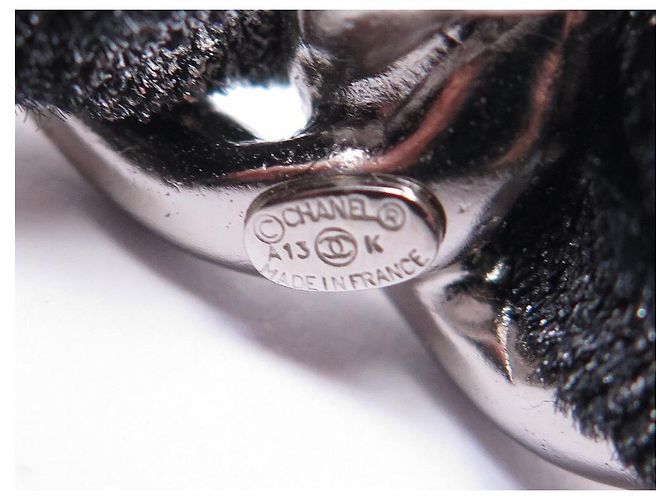 PULSERA CHANEL CON LOGO CC STRASS 2013 CADENA ENTRELAZADA DE TERCIOPELO 26CORREA BRAZALETE CM Plata - vista 3
