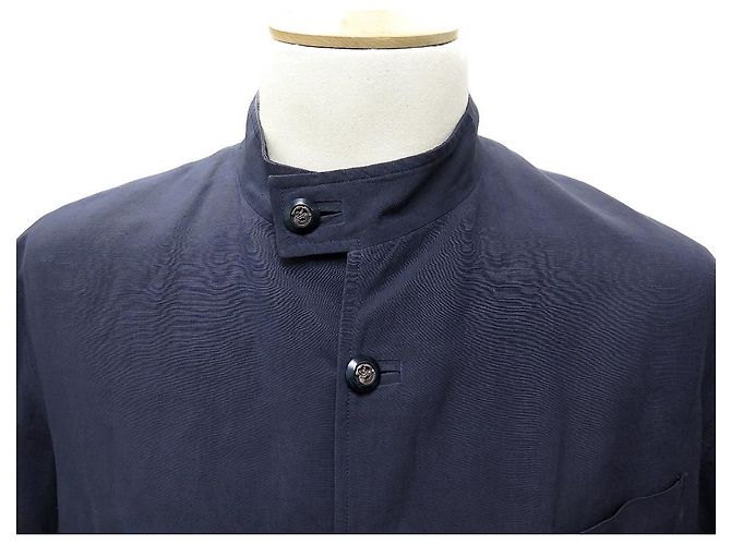 GIACCA ARNYS FRANCIA FORESTIERE L 54 CAPPOTTO GIROCOLLO GIACCA IN LINO E SETA Blu navy - vista 2