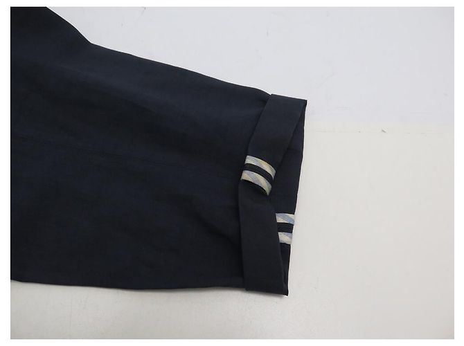 GIACCA ARNYS FRANCIA FORESTIERE L 54 CAPPOTTO GIROCOLLO GIACCA IN LINO E SETA Blu navy - vista 4