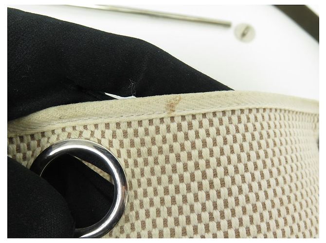 Herbag Hermès BORSA A MANO HERMES 30 BORSA A MANO IN TELA E PELLE BEIGE A TRACOLLA - vista 10