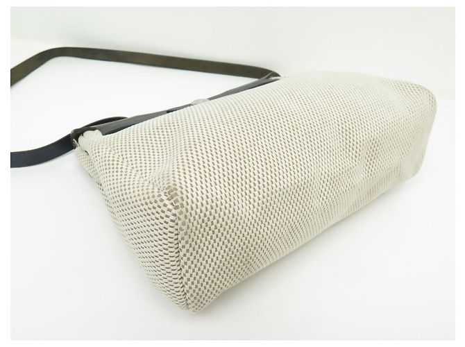 Herbag Hermès BORSA A MANO HERMES 30 BORSA A MANO IN TELA E PELLE BEIGE A TRACOLLA - vista 3