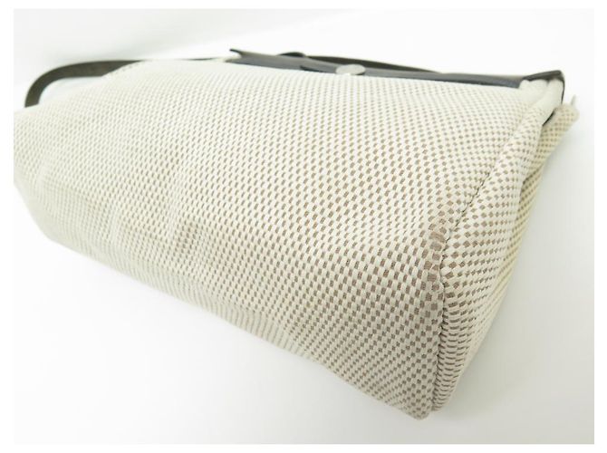 Herbag Hermès BORSA A MANO HERMES 30 BORSA A MANO IN TELA E PELLE BEIGE A TRACOLLA - vista 4