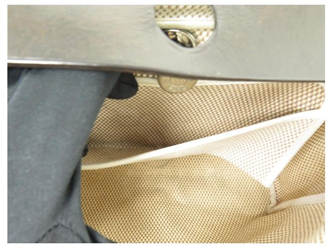 Herbag Hermès BORSA A MANO HERMES 30 BORSA A MANO IN TELA E PELLE BEIGE A TRACOLLA - vista 9