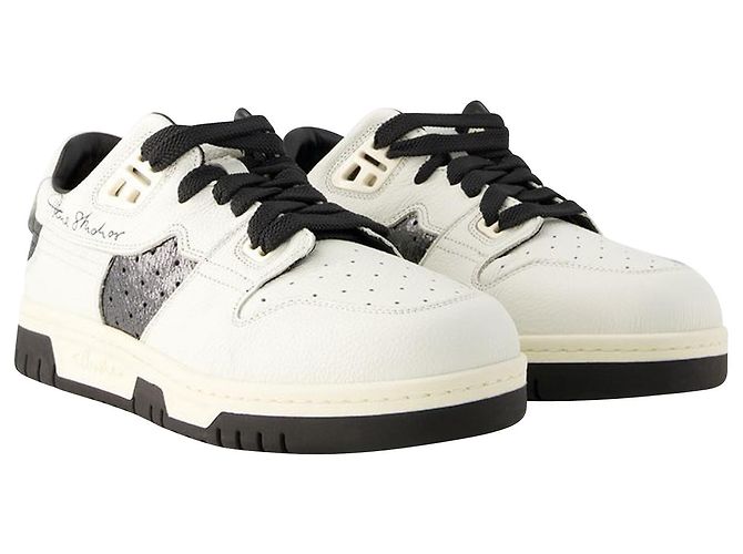 08Scarpe da ginnastica sthlm Low Pop M - Acne Studios - Pelle - Bianco/Black - vista 2