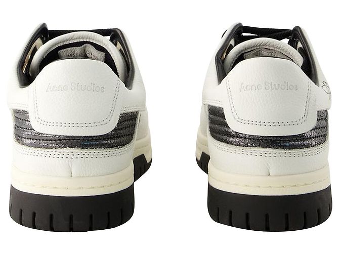 08Scarpe da ginnastica sthlm Low Pop M - Acne Studios - Pelle - Bianco/Black - vista 3