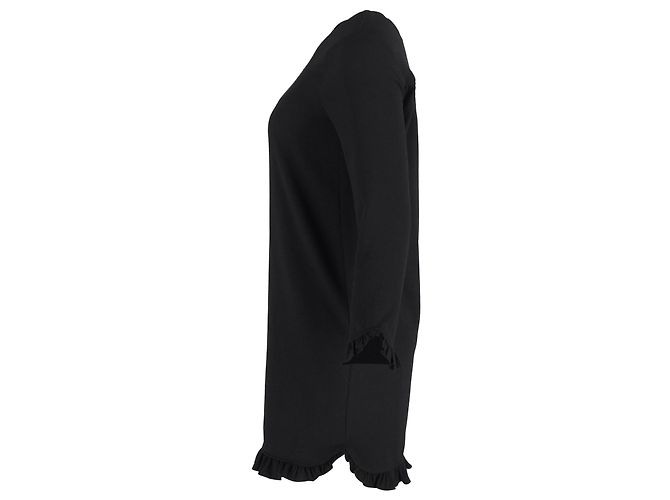 Ganni Kleid mit Rüschensaum aus schwarzem Polyester - Ansicht 2